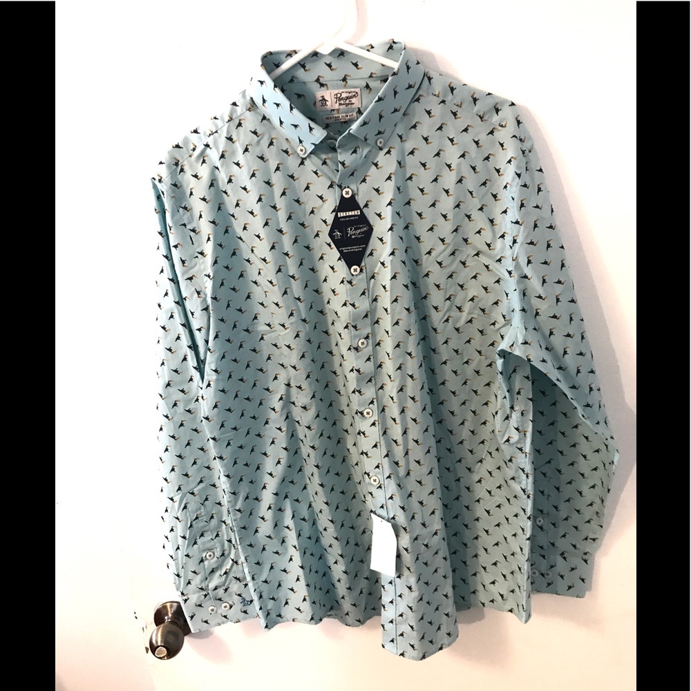Penguin Button Up- Brand New!